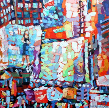 Original Cubism Architecture Paintings by Elizabeth Elkin
