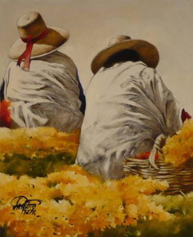 Original Conceptual People Painting by Luis Pantigozo