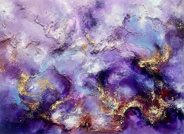 Original Abstract Outer Space Paintings by Sihem Badji Ép Chiad
