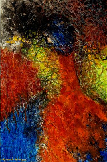 Original Fine Art Abstract Painting by Arjumand Awan