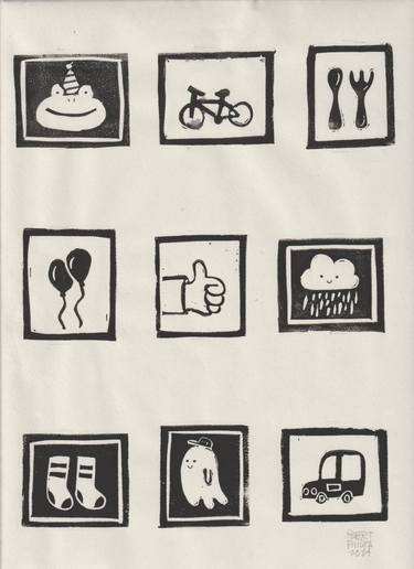 Original Black & White Cartoon Printmaking by Robert Filiuta