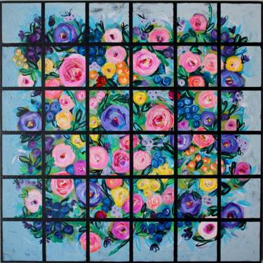 Original Abstract Floral Painting by Jenni Allen