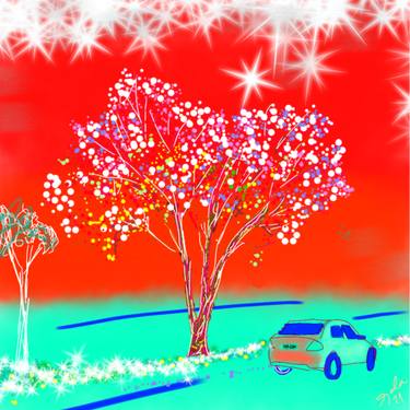 Original Expressionism Tree Mixed Media by Angela Vivero
