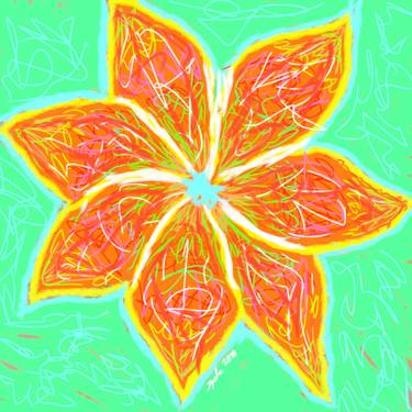Original Abstract Expressionism Floral Digital by Angela Vivero
