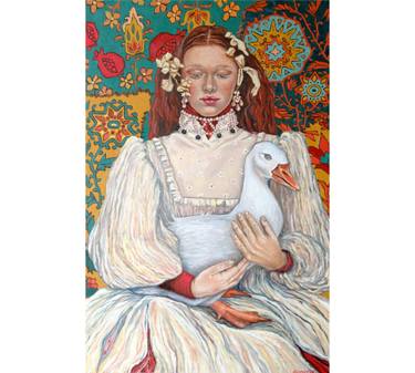 Original Art Deco Women Painting by Elena Gusareva