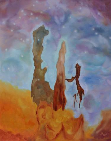 Original Realism Outer Space Painting by Asya Ignatova