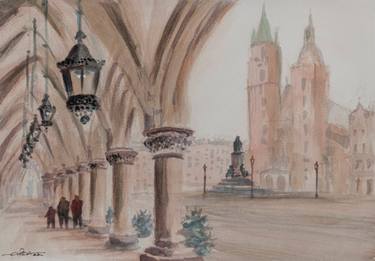 Original Impressionism Architecture Painting by Chidanand M