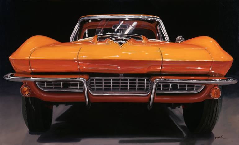 Original Photorealism Automobile Paintings by Frank Haseloff