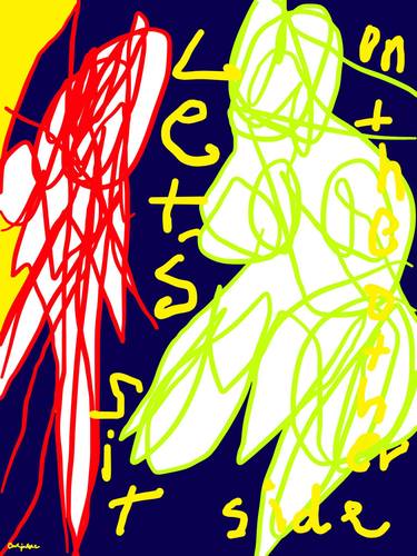 Original Abstract Expressionism People Digital by Bahja Choy