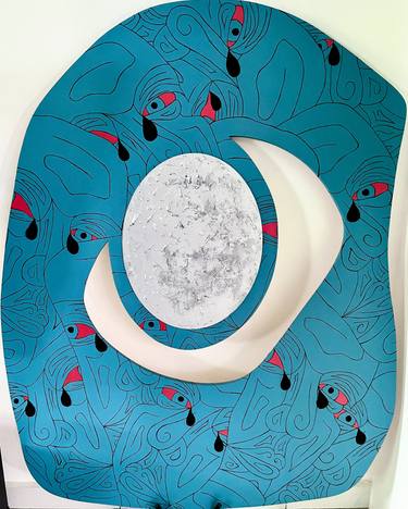 Original Abstract People Mixed Media by Mary-Jo Adjetey
