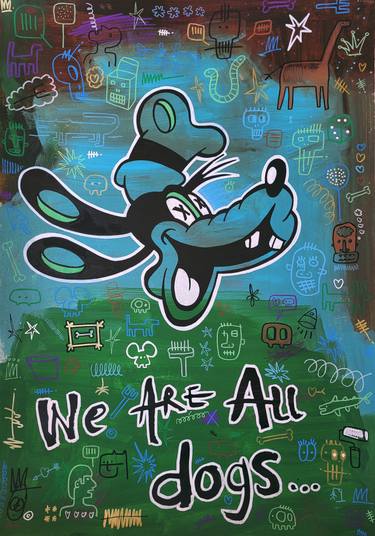 Original Street Art Animal Painting by Well Well