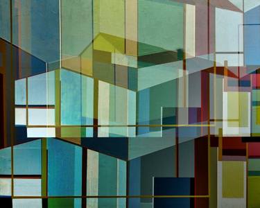 Original Abstract Architecture Printmaking by Violet Polsangi