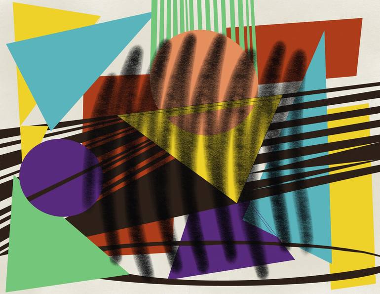 Original Art Deco Abstract Mixed Media by Renate Natalja Relenvie