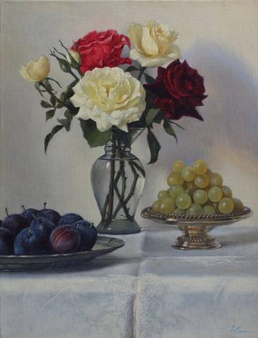 Original Classicism Floral Paintings by Kenichi Miura