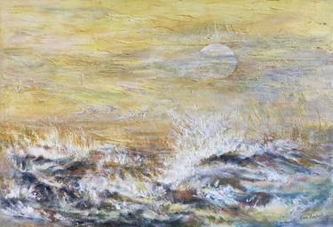 Original Abstract Expressionism Seascape Paintings by Vroelant Emmanuelle