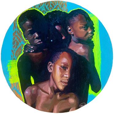 Original Realism People Painting by Tafy Laplanche