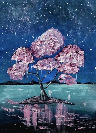 Original Conceptual Tree Painting by A Yan