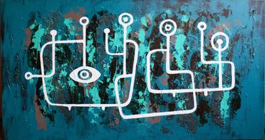 Original Modernism Outer Space Paintings by Gerry Alvarez