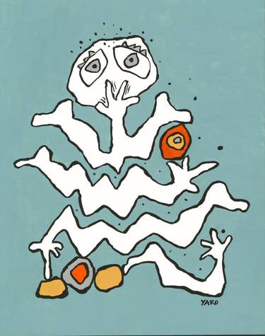 Original Modernism Cartoon Drawing by Yaro Art