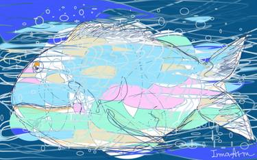 Original Abstract Fish Digital by Inessa Smirnova   -    Inna Arm