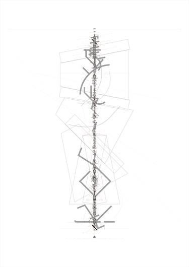 Original Abstract Architecture Mixed Media by Claudio Boczon