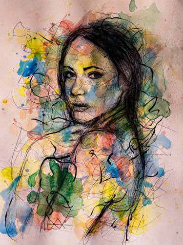 Original Abstract Women Painting by Alejandro Lopez
