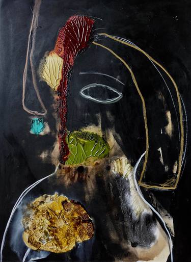 Original Abstract Expressionism Portrait Painting by Nilufer Yildirim