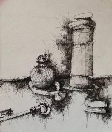 Original Abstract Nature Drawing by Michel Fegy