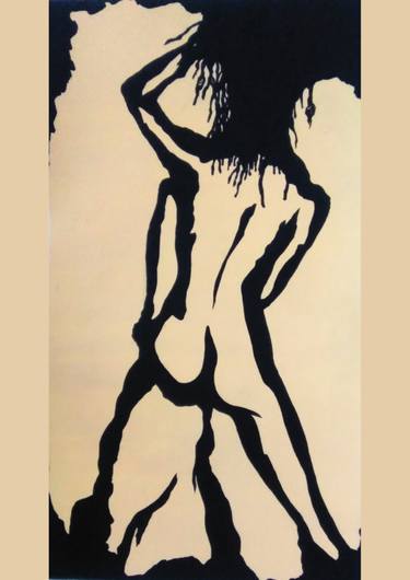 Original Abstract Nude Drawing by Artist Raven