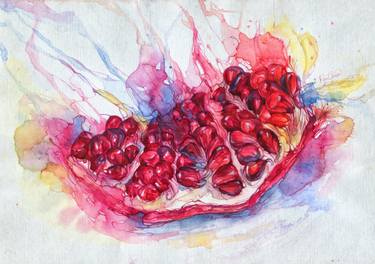 Original Abstract Food & Drink Painting by Rina Garon