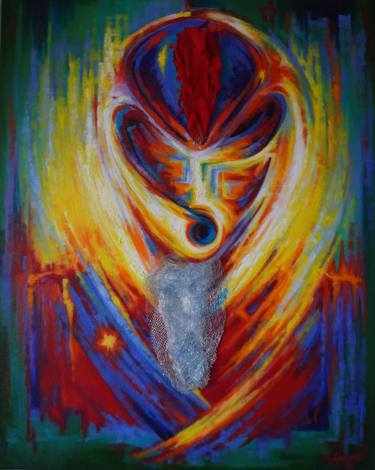 Original Abstract Expressionism Abstract Mixed Media by Renold Laurent