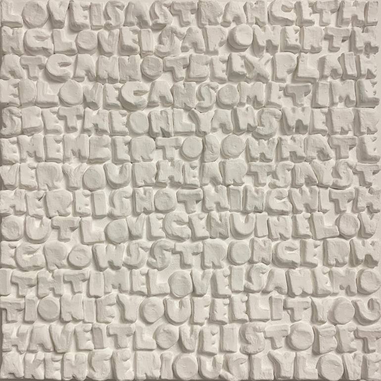 Original Abstract Typography Sculpture by Emeline Tate