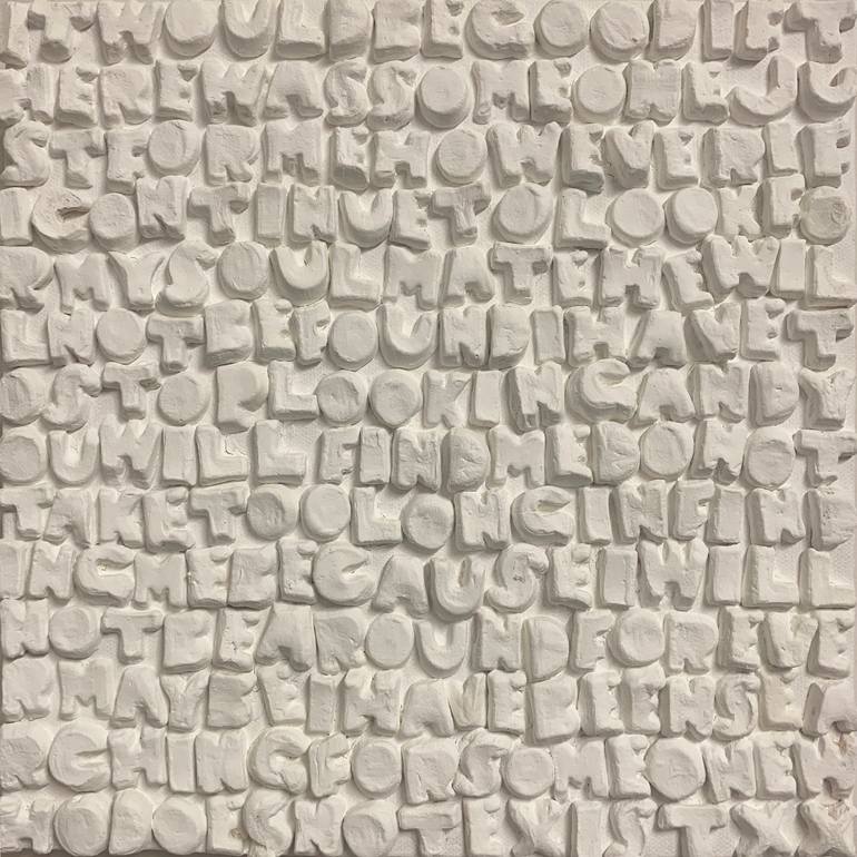 Original Abstract Typography Sculpture by Emeline Tate