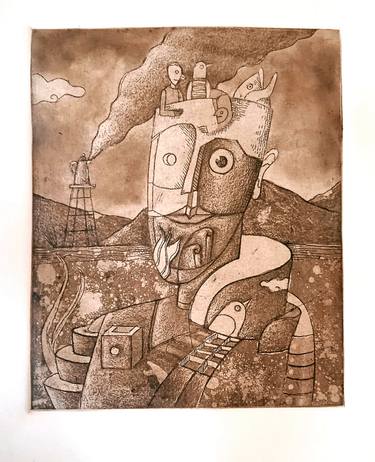 Original Art Deco People Printmaking by Daniel Victor
