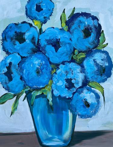 Original Abstract Floral Painting by Antonia Hoybakk