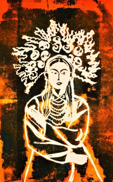 Original Abstract Women Printmaking by Antonia Hoybakk