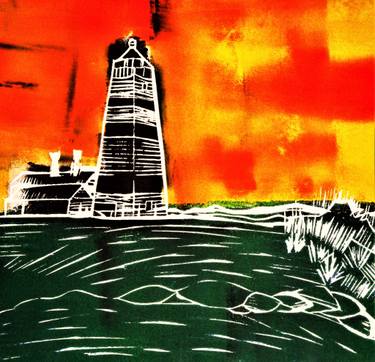 Original Abstract Expressionism Landscape Printmaking by Antonia Hoybakk