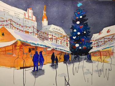 Original Fine Art Tree Painting by Nik Aliyev