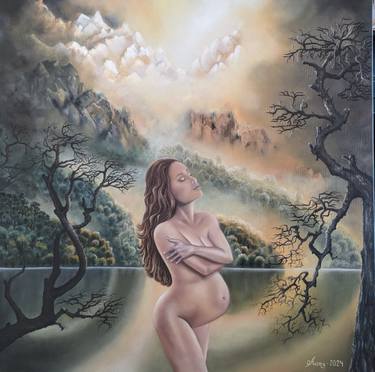 Original Figurative Nude Painting by Ausra Manamangas