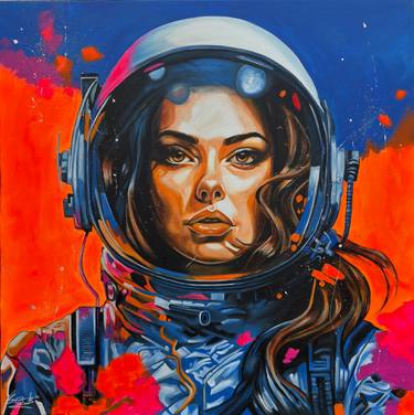 Original Abstract Expressionism Outer Space Paintings by Sabrina Seck