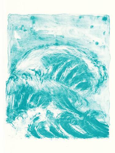 Original Abstract Seascape Printmaking by Andreja Soleil