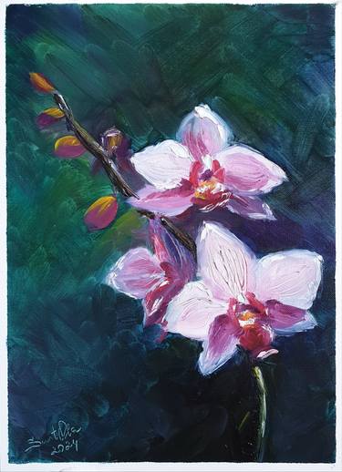 Original Documentary Floral Painting by Suntola Art