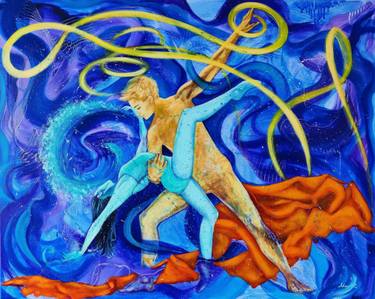 Original Conceptual Love Painting by Maria Obraztsova Zavrodina