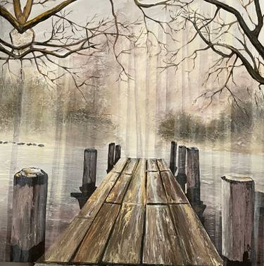 Original Abstract Expressionism Landscape Mixed Media by Irina Ges