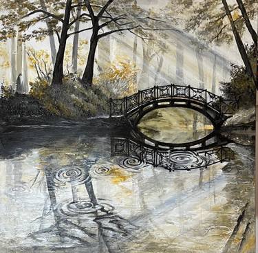 Original Abstract Expressionism Landscape Mixed Media by Irina Ges