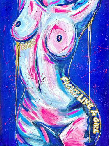 Original Abstract Expressionism Nude Painting by Maria Ashley