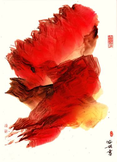 Original Abstract Expressionism Fish Drawings by Friedrich Zettl