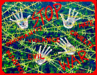 Original Abstract Expressionism Politics Painting by Rene Cheng