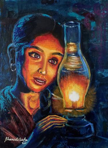 Original Figurative Portrait Painting by Bhaswati Sinha