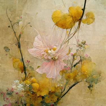Original Surrealism Floral Mixed Media by Mandy Koorneef